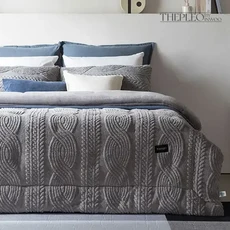 [어바웃코지] [Q]겨울밤 니트극세사 침구 풀세트, 상세 설명 참조