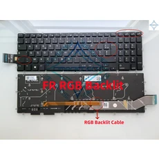 델Alienware 키보드용 LA 라틴 스페인어 RGB 백라이트 M15 R1 2019 P79F ALW15M 0M1PTY 0YD1G4 신제품, 02 FR RGB Backlit