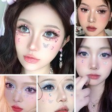 메리레이디 메이크업 얼굴스티커 페이스큐빅스티커, 5개, 1개