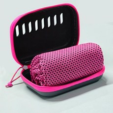 EVA 케이스가 포함된 캠핑 냉각 타월 스포츠 체육관 하이킹 및 요가용 소형 휴대용 여행용 아이스 타월 빠른 건조, 30x80cm, 17)Rose red