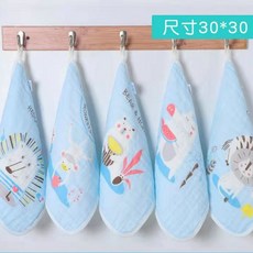 嬰兒六層純棉紗布方巾 30x30cm 五入組 寶寶洗臉巾口水巾手帕 多款卡通圖案 柔軟吸水透氣