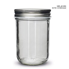 유리병 미르 젤리 250ml 수입양념병 잼병 밀폐용기, 실버, 1개
