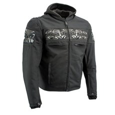 밀워키 Leather Men's Motorcycle Textile Nylon Jacket with CE Armor and Removable Hoodie XX Large 3033, X-Large, Mpm17019-black