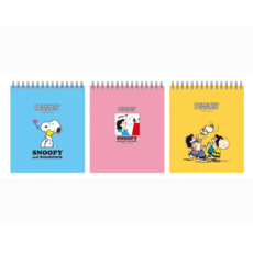 피너츠 스누피 상철 그리드 노트 Yellow + 랜덤 발송, 랜덤 2개입, 2세트