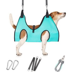 고양이 강아지 미용 해먹 소형견 발톱 깎기용 슬링 보정용 가운 애견 그루밍 하네스 털 정리 목욕 보조 도구 반려동물 공중 부양, S for Small Dogs, Green