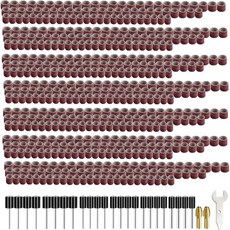 Tnisesm 552피스 알루미늄 산화물 샌딩 드럼 세트 525피스 80 120 150 240 320 400 600 그릿 샌더 슬리브 및 24피스 맨드릴 포함 (D, Sanding Drums-552PCS