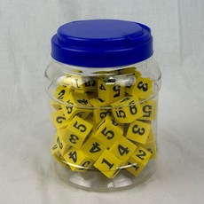 台灣製造 25mm EVA泡棉骰子50入罐裝 兒童安全無毒玩具 益智遊戲, 1個, 25mm黃色數字（1-6）