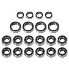 Tamiya TT01 TT-01 TT-01E TT-02B TT-01D 1/10 RC CAR 업그레이드 부품 액세서리 용 20pcs 밀봉 베어링 키트, 검은색