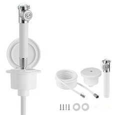 풀아웃 보트 샤워 헤드밀폐형 케이스 가압 스프레이 플라스틱 화이트, 1개, 2. 4M