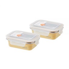 락앤락 컬러스텐용기 옐로우 400ml 1+1 총 2개