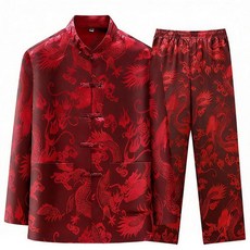 쿵푸 유니폼 남성 및 여성용 중국 설날 전통 당나라 한푸 태극권 의류 할로윈 코스프레 코스튬 레드 L118678