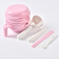 寶寶多功能輔食研磨碗套裝，嬰兒果泥蔬菜泥研磨器，兒童榨汁器, 粉色, 1個