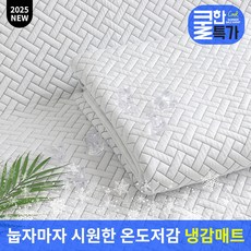 [썸머특가/25신제품] 곰표한일전자 Q-max 냉감매트 SS/QD 통기성 쿨패드 항균 세탁 가능한 냉감패드 쿨매트, 화이트패턴
