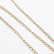 체인줄 꽈배기형 기본 체인 목걸이 팔찌 줄 악세사리부자재, 골드, 1세트