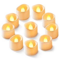 Homemory 쿨 화이트 불꽃 없는 LED 티 라이트 캔들 200시간 이상 배터리 작동 가짜 전기 보티브 티라이트 크리스마스 DIY 무드 조명 파티 휴일 장례식, Pack of 12