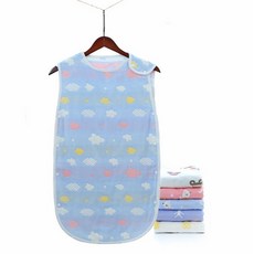 愛兒寶 六層紗布睡袋 嬰兒防踢被 透氣吸汗四層泡泡紗背心式蘑菇寶寶睡袋