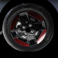 레이 EV 순정 14인치 홀로그램 휠스티커 튜닝 휠마스크 랩핑 필름, 레이EV 14인치 / 블랙로즈 (세트)