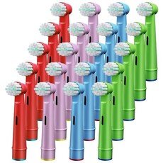 GENKENT Braun Oral B 아동용 전동 칫솔과 호환되는 아동용 칫솔 헤드 20개 민감성을 위한 매우 부드러운 칫솔모, GENKENT Braun Oral B 아동용 전동 칫솔