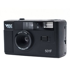 VIBE 501F 復古底片相機 膠卷相機 135軟片 內建閃光燈 現貨贈電池, 經典黑-black (贈電池),Kodak Max400度 36張/卷