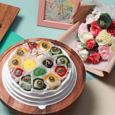 엠케이크 Special 떡케이크 A 선물세트 5종 택 1 생일 케익 기념 생신 칠순, S 떡케이크 A+꽃다발12, 1세트, 1.5kg