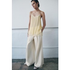 ZARA ZW 컬렉션 레이스 캐미솔 탑 - 라이트 옐로우 500041229