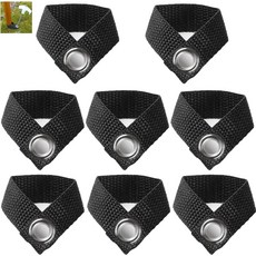 8팩 캠핑 타프 폴 홀더 고정 앵커와 금속 구멍 텐트 차양용 폴스 피트 패스너 캐노피 레인플라이 해먹 비 햇살 그늘 쉼터 말뚝 접지, SquEqu 8팩 방수포 폴 고정 버클 스트랩 금속 구