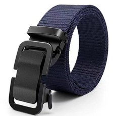 腰帶自動扣帆布腰帶休閒耐用腰帶軍訓褲帶戰術褲帶束腰帶布腰帶運動腰帶布皮帶3UEF, 藏藍【匠心高級設計款】,120cm【80-210斤】, 1個