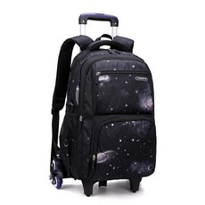 ZIRANYU 星空拉桿書包，多功能六輪爬梯設計，大容量後背包，防潑水耐用