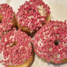 당일제조한 크레이지 수제 도넛 27개 미니 딸기 도넛 모음세트 선물용 간식용, 25g × 27개