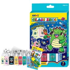 AMOS 玻璃彩繪膠 7色組 夜光款, 1個