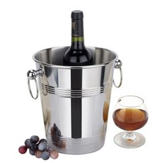 豪華不鏽鋼香檳桶，雙耳設計，保冷效果佳，大容量，適用於派對聚會, 1個, 豪華香檳桶(銀耳)