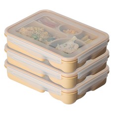 Nanu Dam Meal Prep五格分隔便當保鮮盒, 3個, 單品