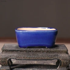 보라색 모래 화분 손 그린 사각형 유약 세라믹 분재 미니 다육 LF173 2 가지, 1PCS, 8.6X7.7X3.8CM F, 1개