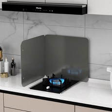 이중코팅 접이식 스텐 가스렌지 인덕션 가림막 칸막이 렌지가드 기름튐방지, 1개