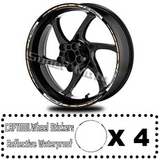 오토바이 반사 휠 스티커 허브 데칼 스트라이프 장식 테이프 방수, 1개, 3. 002