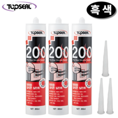 탑씰 200 방화용 흑색 실리콘 실란트 300ml 노즐포함, 3개