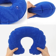 복주머니 에어목베개 심플 휴대용 여행용 목쿠션 차량용 목침 경추베개, 블루