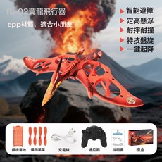 跨境爆款遙控飛機翼龍戰鬥機仿真翼龍新品避障無人機航模外貿玩具, 1個, 【升級避障款】火焰翼龍特技戰鬥機