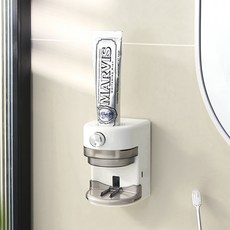 壁掛擠牙膏器 智能自動感應 簡約風 免打孔, 1個, 白色