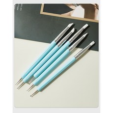 젤네일 듀얼 실리콘 도트볼 브러쉬 5종 세트, 5세트, 스카이블루