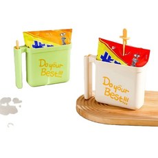 루미또와 다용도 여행 캠핑 휴대용 뽀글이 라면거치대, 아이보리+그린, 1세트