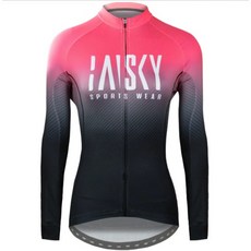 BAISKY 百士奇 女款薄款長袖自行車衣 流轉螢光粉