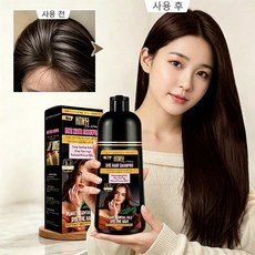 GBED 1/1+1 새치커버 천연 식물 추출 염색 샴푸 지속고색 간편 염색약 쉽고 빠른 셀프 염색제 탈모방지, 1개, 블랙