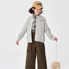 中大童針織外套 女童毛衣開衫 120-170碼 春秋新款 麻花溫柔毛衣