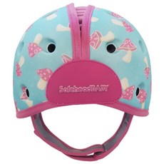 英國SafeheadBABY學步防撞安全帽，寶寶安全帽，防撞安全帽，防摔帽，可愛老虎造型，LA-TW0155, 薄荷蘑菇, 1個