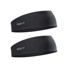 휠라 핏 스포츠 헤어밴드, 블랙, 2개