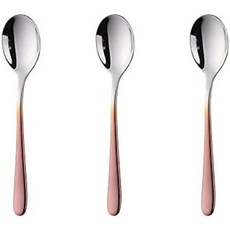 일본 직배송 티스푼 커피스푼 디저트스푼 2개 세트 18-8 스테인리스 스틸 소재 가볍고 세련된 티타늄 마감 식기세척기 사용 가능 다양한 색상실버 로즈골드 제공, 5)실버로즈골드