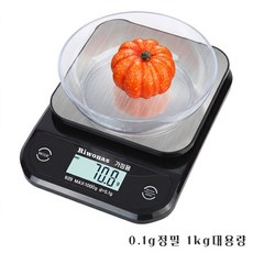 Riwonas 주방전자저울 정밀저울 계량전자저울 1KG/0.1G, 일반형 블랙, 1개, 블랙