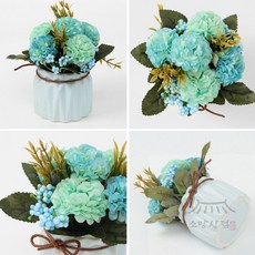 소망상점 수국 조화 화분(블루) 조화꽃다발, 1개