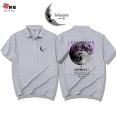 潮野屋 月球 月亮 星球 POLO衫 短T 短袖上衣 歐美 街頭 創意 WPD-408